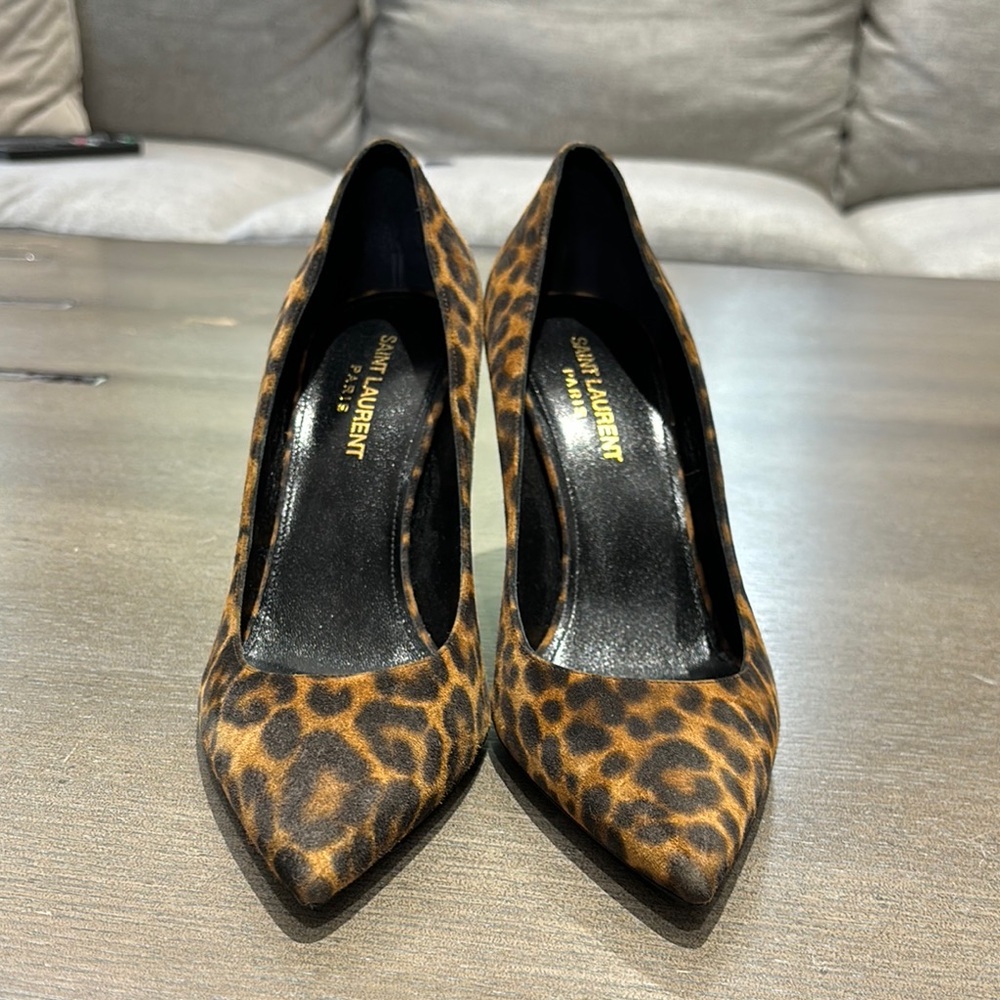 Saint Laurent Brown Heels Classic Pointed-Toe Pumps